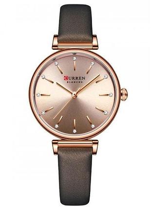 Женские наручные часы curren grass коричневые кварцевые классические стрелочные часы для стильных женщин ve-33