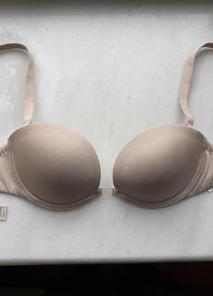 Бежевый бюстгальтер силиконовая спина , бюст трансформер для открытой спины , бюстик