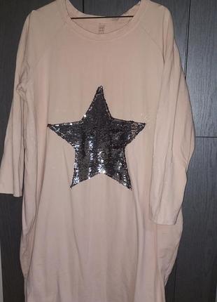 Стильное платье туника италия, размер xl-xxl.