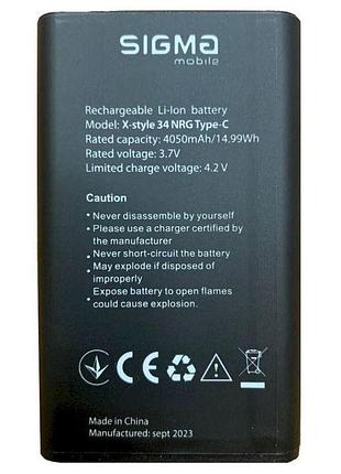 Аккумулятор (акб, батарея) sigma x-style 34 nrg разъем type-c (li-ion 3.7v 4500mah)
