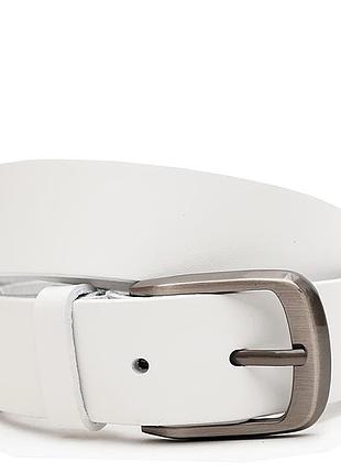 Ремінь чоловічий шкіряний 115х3.5 jz sb-jzv1115fx06-white