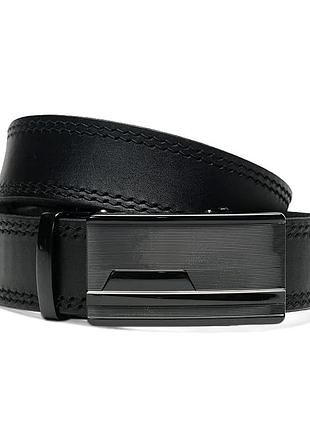 Ремінь чоловічий шкіряний 125х3.5 jz sb-jzcv1gn34-125-black