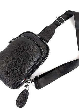 Сумка - слинг из кожи jz ns1922-1 черный