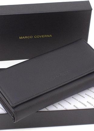Женский кошелек из натуральной кожи на два отделения 18,5х9 marco coverna ma246-black(17174) чёрный