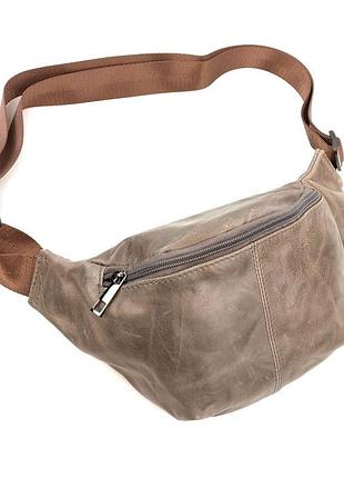 Кожаная сумка на пояс jz ns8002-2 светло - коричневая