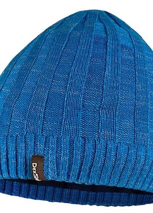 Водонепроникна шапка dexshell heathered rib knit beanie, onesize (56-58 см), блакитний
