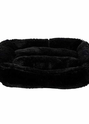 Лежанка плюшевая для собак milord brownie m 62х44х22 см черный (8682250510113)