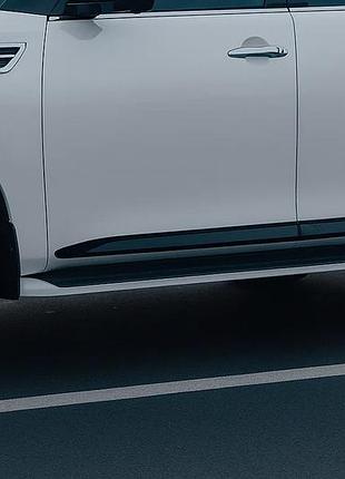Молдинги дверные (4 шт, черные) для nissan patrol y62 2010-2024 гг