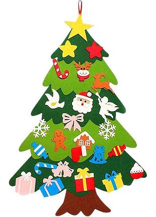 Детская елочка с игрушками из фетра (100х59 см) chrismas free