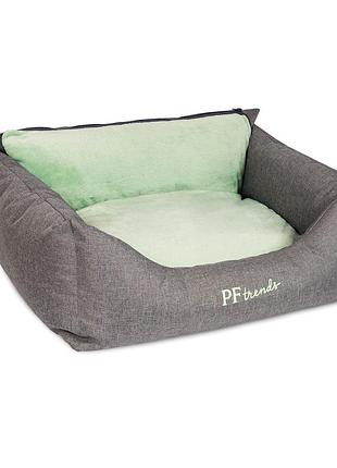 Лежак для собак и кошек pet fashion prime (66x52x24 см) серый-мята (4823082417575)