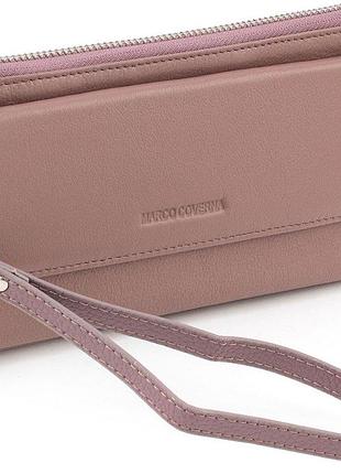 Женский кошелек-клатч с блоком для карточек на молнии 10,5х20,5 marco coverna 6052-6(17083) пудра