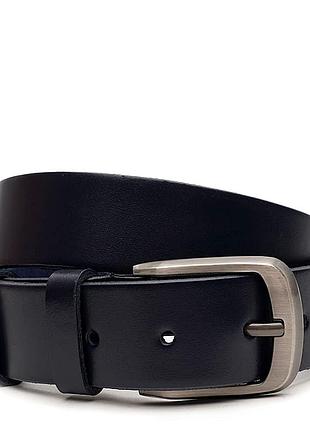 Ремінь чоловічий шкіряний 125х3.5 jz sb-jzv1125fx05-navy синій