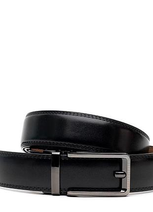 Ремінь чоловічий шкіряний автомат 120х3,5 jz sb-jzv1gkx11-black