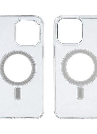 Чехол силиконовый сlear case magsafe для apple iphone 15 pro max прозрачный