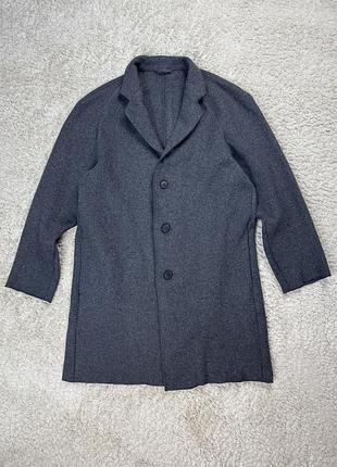 Жіноче пряме шерстяне міді пальто cos сіре тепле  пальто