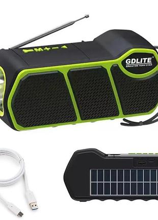 Портативна сонячна система 3в1 gd-lite-11, з bluetooth, led-ліхтарем, fm
