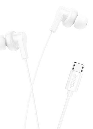 Наушники вакуумные hoco m114 type-c с микрофоном white
