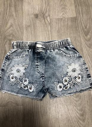 Джинсові шорти для дівчинки 4-6 років