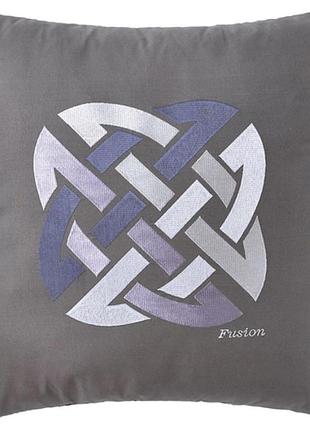 Подушка декоративная ideia 50х50 - rain fusion с вышивкой сірий