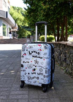 Валіза пластикова wings дитячий ручна поклажа s фламинго