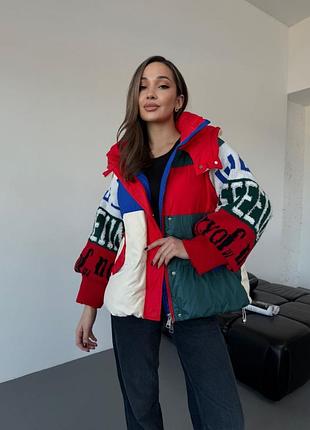 Пуховик яскрава куртка парка зимова куртка