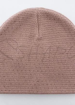 Шапка жіноча подвійна з стразами malisa фіона какао