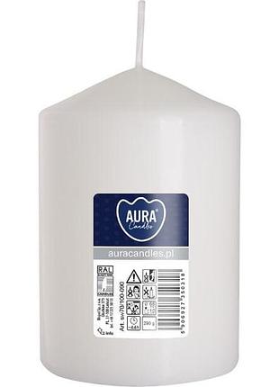 Свічка столова циліндр bispol aura candles sw70/100-090 білий