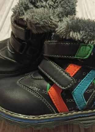 Зимние ботинки сапожки на липучках и молнии