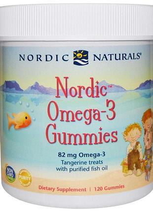 Рыбий жир для детей (мандарин), omega-3 gummies, nordic naturals, 82 мг, 120 желе