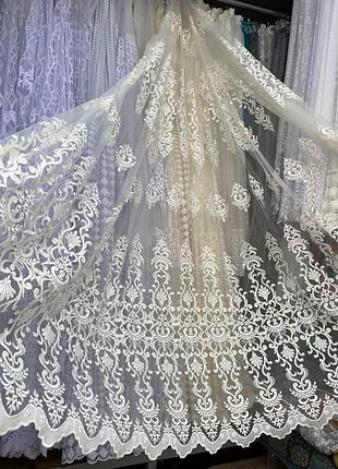 Тюль фатін вишивка 2,8 висотою. кусок 4 м