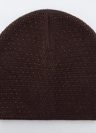 Шапка жіноча подвійна з стразами malisa фіона шоколадний