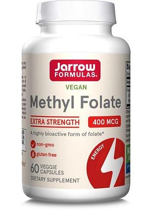 Метилфолат, methyl folate, jarrow formulas, 400 мкг, 60 капсул