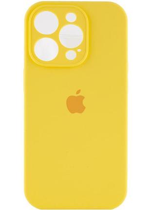 Чехол на apple iphone 16 pro / для айфон 16 про силикон желтый / yellow