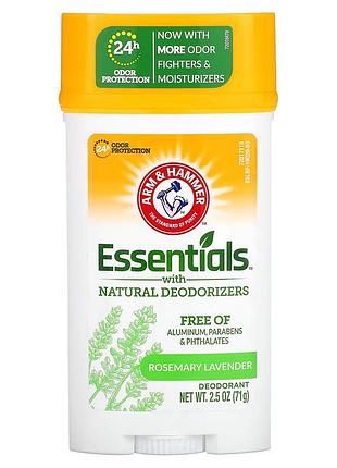 Натуральный дезодорант arm & hammer essentials with natural deodorizers wide stick rosemary lavender 71 г