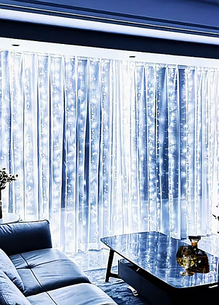 Световая гирлянда-штора для декора — 3×3 м, usb