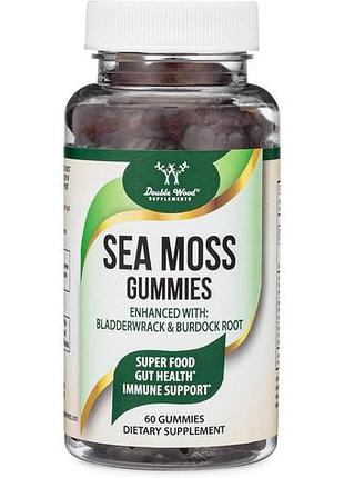 Комплекс для профилактики дыхательной системы double wood irish moss gummies with burdock and bladderwrack 60