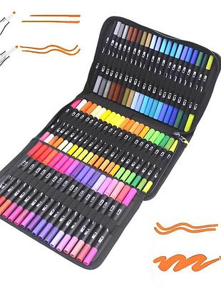 Акварельные маркеры двусторонние 60шт с сумкой, color pencil