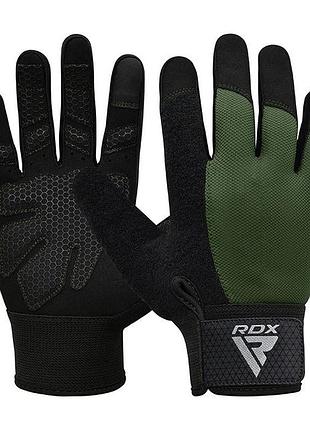 Перчатки для фитнеса rdx w1 full finger army green m