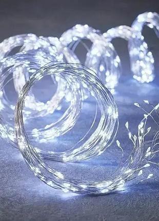 Гирлянда конский хвост от сети, 2,5 м, 20 нитей, 500 led, холодный белый