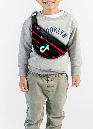 Сумка-бананка тик-ток с принтом, 32х15см, детская, молодежная (00081) ptr