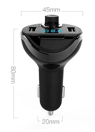 Трансмітер для авто fm mod-t20, usb, microsd. колір чорний rk-68