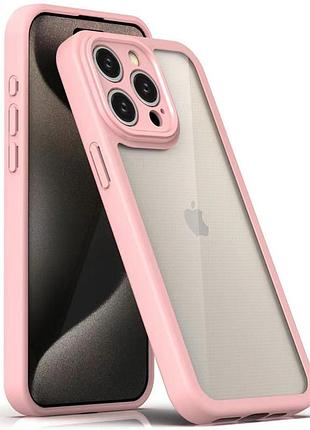 Чехол на iphone 15 pro / для айфон 15 про прозрачный pink