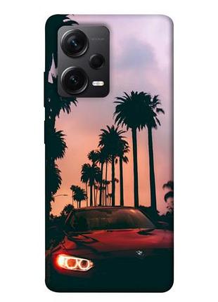 Чехол с принтом для xiaomi redmi note 12 pro+ 5g для сяоми, ксиоми редми ноте 12 про+ плюс bmw at sunset