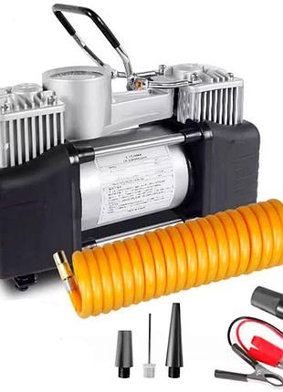 Автомобильный двухпоршневой компрессор 12v, 85л/мин, air compressor 628-4x4
