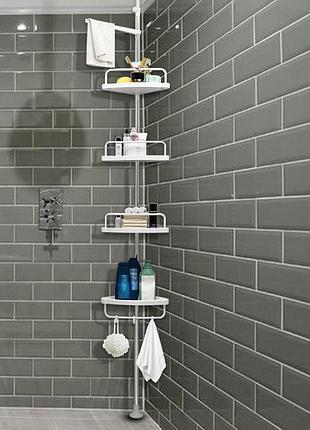 Кутова полиця для ванної 4 яруси (260х33см), до 16кг, multi corner shelf gy-18