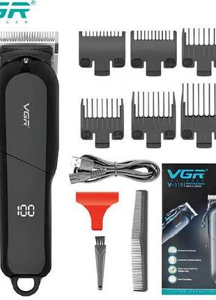 Перукарська машинка для бороди бездротова vgr v-118, професійна машинка для стрижки голови tz-33