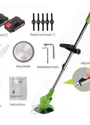 Триммер электрический садовый для травы krafftec, электрический кусторез для дачи cr-30
