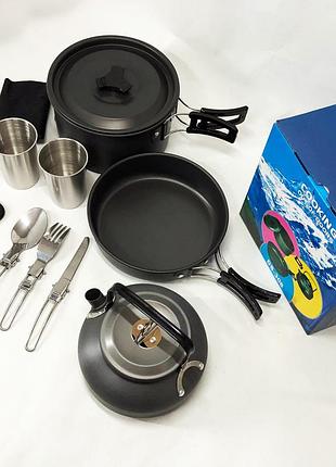 Набор столовых приборов для кемпинга и пикника halin, походная посуда, набор посуды для похода iq-92