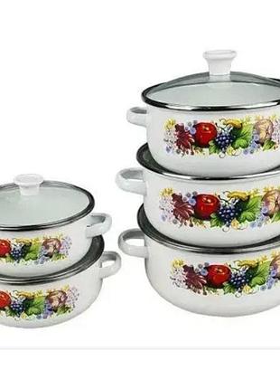 Набір каструль для електроплити unique un-2355 10 шт, набори каструль, хороші каструлі ed-64