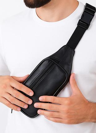 Мужская бананка из натуральной кожи украинского производства, функциональная бананка kf-24